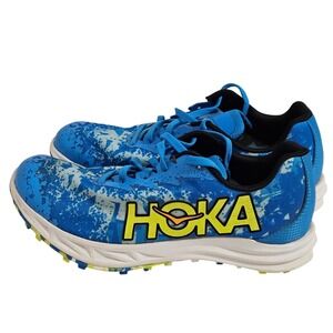 Hoka Crescendo XC Racing Flats spikes US Womens 8/ Mens US 6.5 Blue Yellow stain